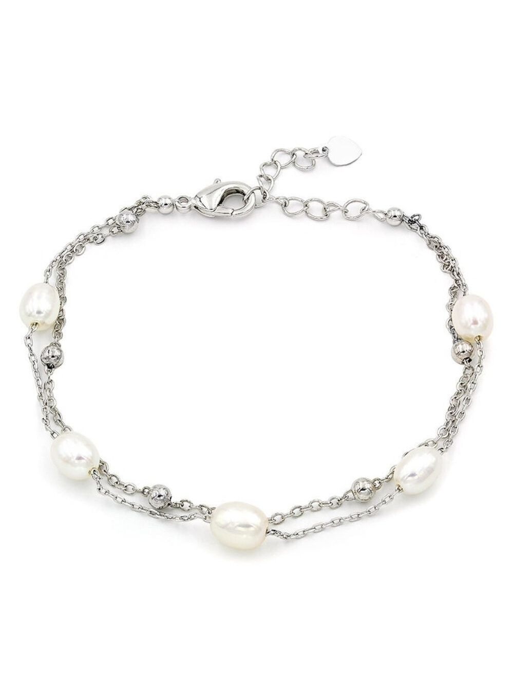 Nwt White freshwater Pearl sterling silver bracelet